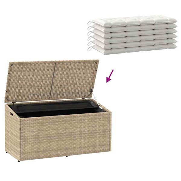 Grote foto vidaxl tuinbox 110x50x58 cm poly rattan beige tuin en terras overige tuin en terras