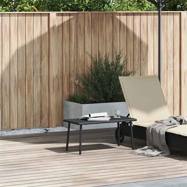 Grote foto vidaxl tuin salontafel rechthoekig 80x40x37 cm poly rattan zwart tuin en terras tuinmeubelen
