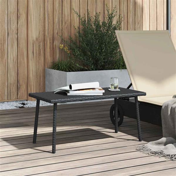 Grote foto vidaxl tuin salontafel rechthoekig 80x40x37 cm poly rattan zwart tuin en terras tuinmeubelen