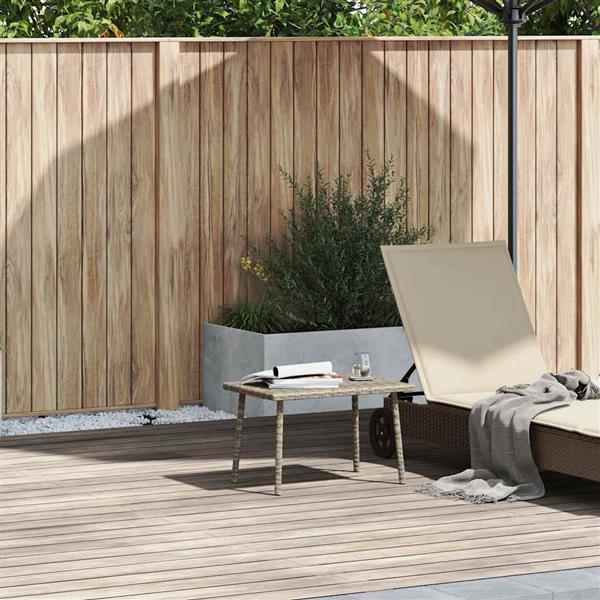 Grote foto vidaxl tuin salontafel rechthoekig 60x40x37 cm poly rattan lichtgrijs tuin en terras tuinmeubelen