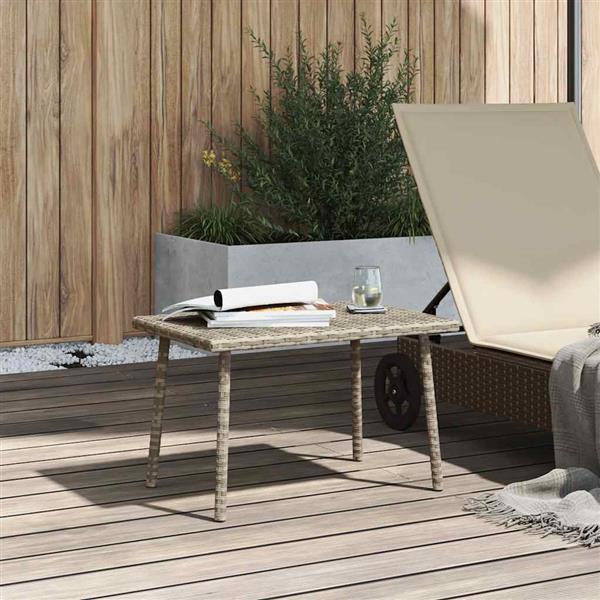 Grote foto vidaxl tuin salontafel rechthoekig 60x40x37 cm poly rattan lichtgrijs tuin en terras tuinmeubelen