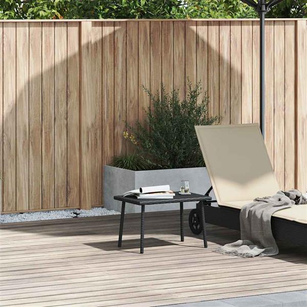 Grote foto vidaxl tuin salontafel rechthoekig 60x40x37 cm poly rattan zwart tuin en terras tuinmeubelen