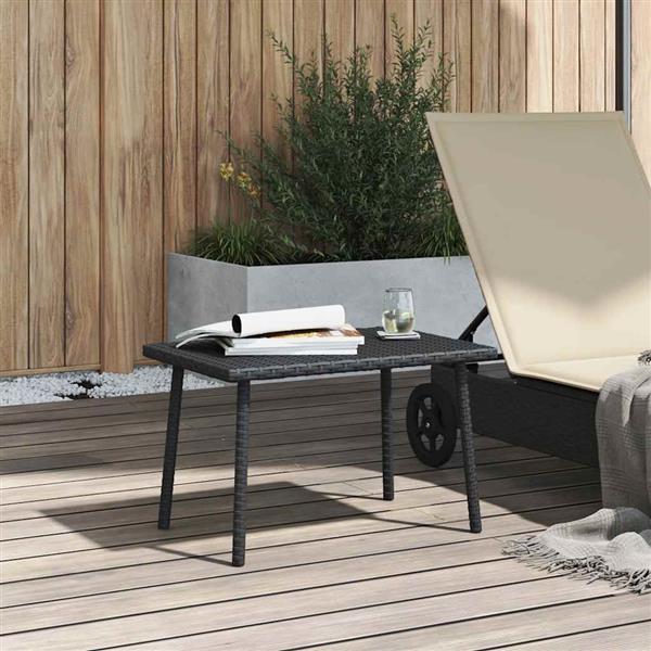 Grote foto vidaxl tuin salontafel rechthoekig 60x40x37 cm poly rattan zwart tuin en terras tuinmeubelen