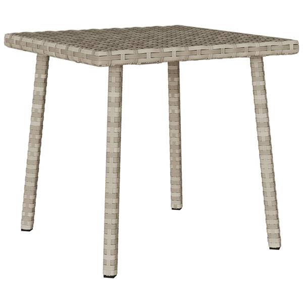 Grote foto vidaxl tuin salontafel rechthoekig 40x40x37 cm poly rattan lichtgrijs tuin en terras tuinmeubelen