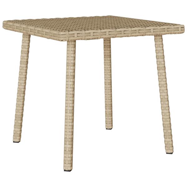 Grote foto vidaxl tuin salontafel rechthoekig 40x40x37 cm poly rattan beige tuin en terras tuinmeubelen
