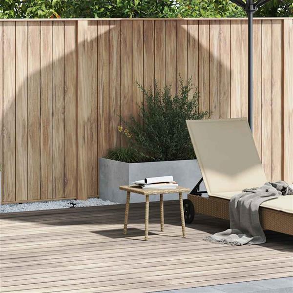 Grote foto vidaxl tuin salontafel rechthoekig 40x40x37 cm poly rattan beige tuin en terras tuinmeubelen