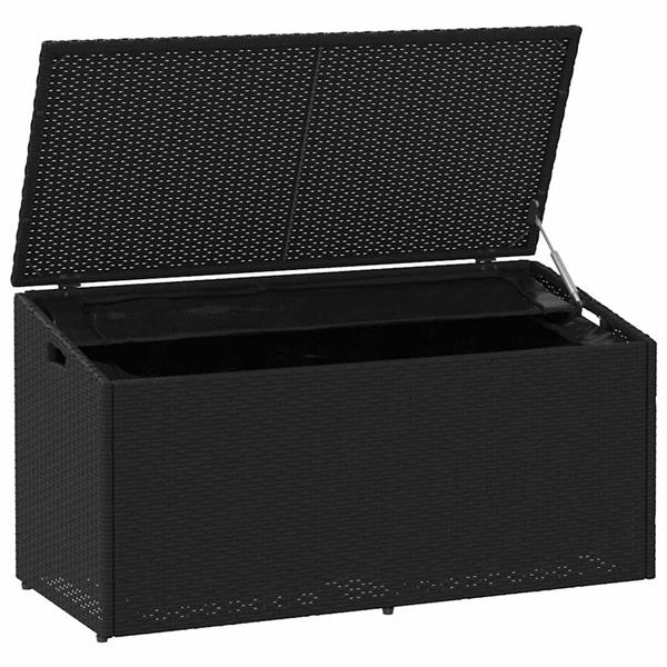 Grote foto vidaxl tuinbox 110x50x58 cm poly rattan zwart tuin en terras overige tuin en terras