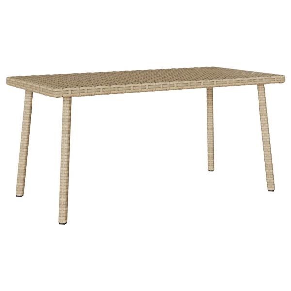 Grote foto vidaxl tuin salontafel rechthoekig 80x40x37 cm poly rattan beige tuin en terras tuinmeubelen
