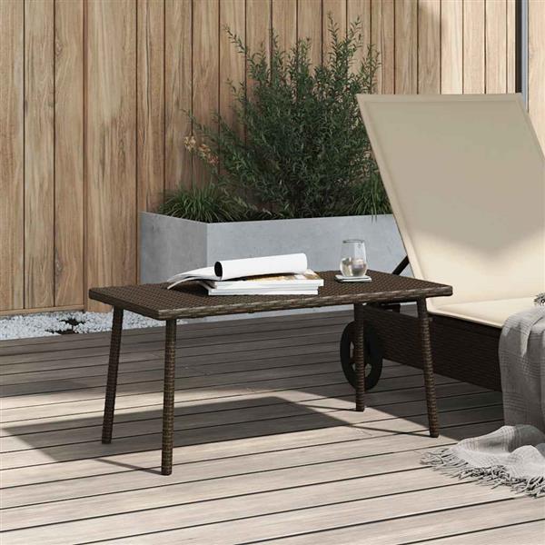 Grote foto vidaxl tuin salontafel rechthoekig 80x40x37 cm poly rattan bruin tuin en terras tuinmeubelen