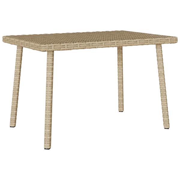 Grote foto vidaxl tuin salontafel rechthoekig 60x40x37 cm poly rattan beige tuin en terras tuinmeubelen