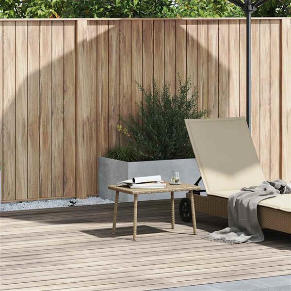 Grote foto vidaxl tuin salontafel rechthoekig 60x40x37 cm poly rattan beige tuin en terras tuinmeubelen