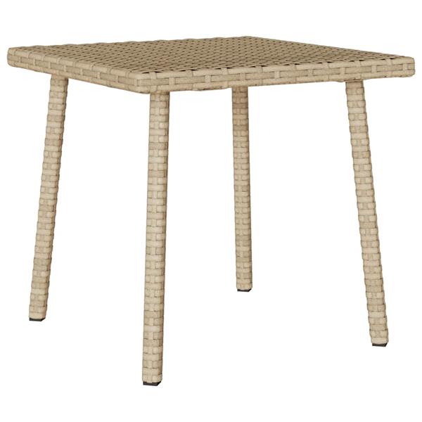 Grote foto vidaxl tuin salontafel rechthoekig 40x40x37 cm poly rattan beige tuin en terras tuinmeubelen