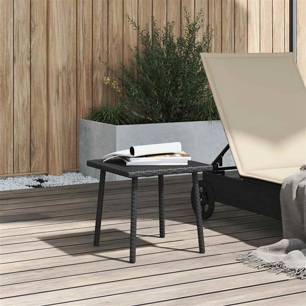 Grote foto vidaxl tuin salontafel rechthoekig 40x40x37 cm poly rattan zwart tuin en terras tuinmeubelen