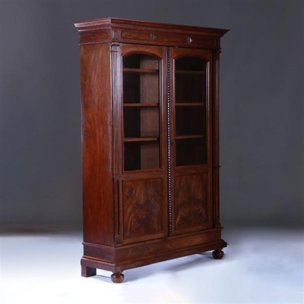 Grote foto boekenkast servieskast mahonie ca 1875 met 6 schappen no.230205 antiek en kunst stoelen en banken