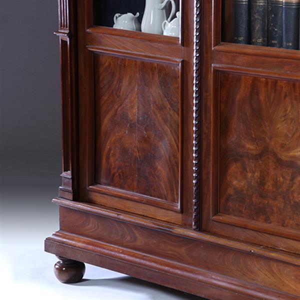 Grote foto boekenkast servieskast mahonie ca 1875 met 6 schappen no.230205 antiek en kunst stoelen en banken