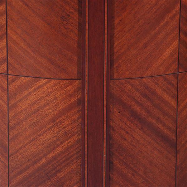 Grote foto art and craft mahonie bijzettafel met blokmoza ek blad en brons beslagen voet ca 1890 no.222175 antiek en kunst stoelen en banken