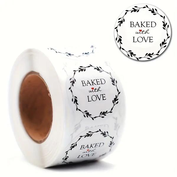 Grote foto 500 stickers labels baked with love kerst sluitsticker verzamelen overige verzamelingen