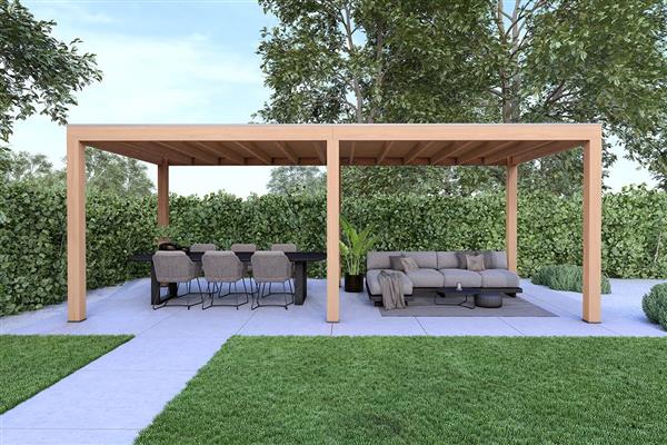 Grote foto overkapping base serie 1 douglas 800 x 400 cm tuin en terras tuinhuisjes en blokhutten