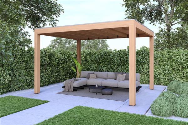 Grote foto overkapping base serie 1 douglas 400 x 400 cm tuin en terras tuinhuisjes en blokhutten