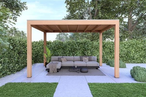 Grote foto overkapping base serie 1 douglas 400 x 400 cm tuin en terras tuinhuisjes en blokhutten