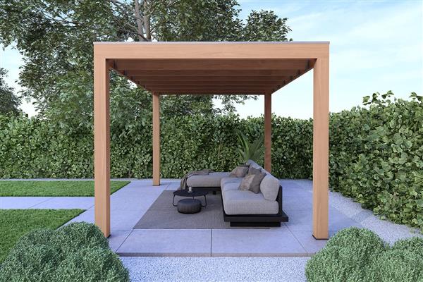 Grote foto overkapping base serie 1 douglas 400 x 400 cm tuin en terras tuinhuisjes en blokhutten