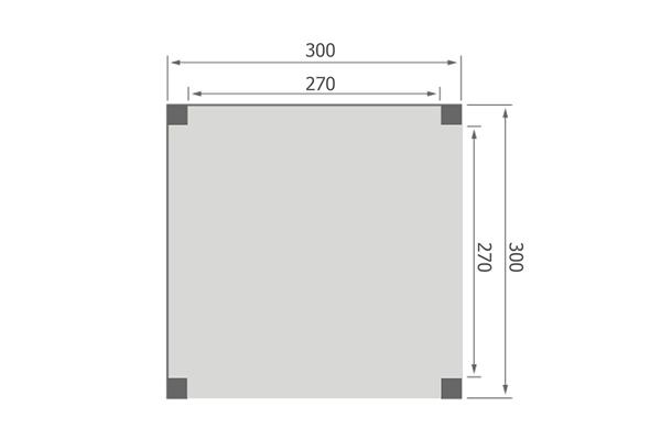 Grote foto overkapping base serie 2 douglas 300 x 300 cm tuin en terras tuinhuisjes en blokhutten