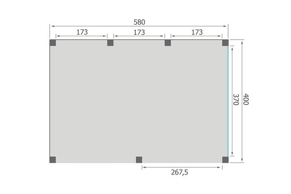 Grote foto overkapping base serie 3 douglas 600 x 400 cm tuin en terras tuinhuisjes en blokhutten