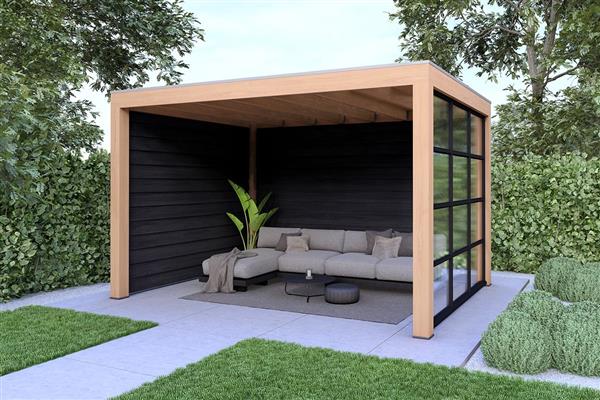 Grote foto overkapping base serie 3 douglas 400 x 300 cm tuin en terras tuinhuisjes en blokhutten