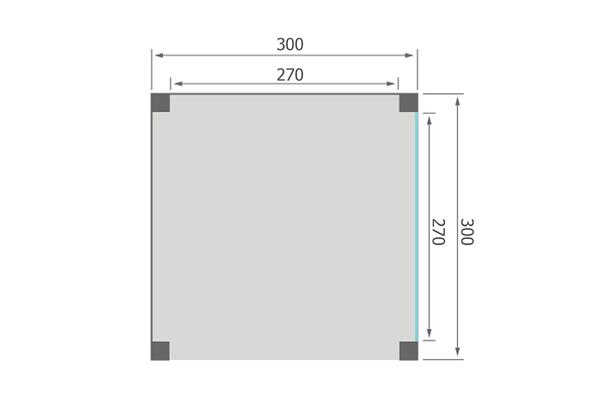 Grote foto overkapping base serie 3 douglas 300 x 300 cm tuin en terras tuinhuisjes en blokhutten