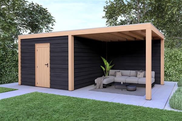 Grote foto overkapping base serie 4 douglas 800 x 400 cm tuin en terras tuinhuisjes en blokhutten