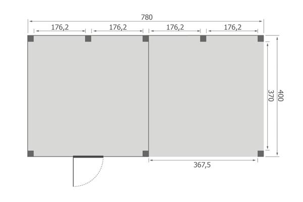 Grote foto overkapping base serie 4 douglas 800 x 400 cm tuin en terras tuinhuisjes en blokhutten