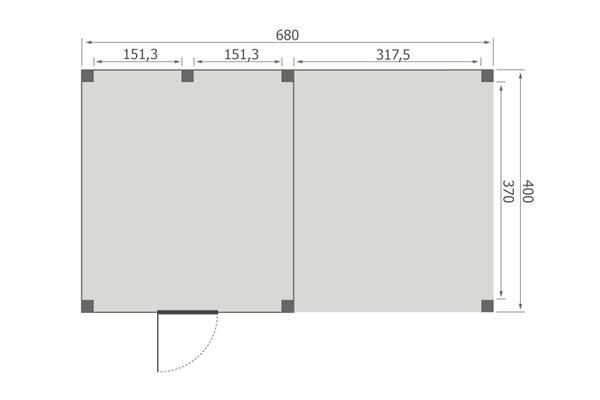 Grote foto overkapping base serie 4 douglas 700 x 400 cm tuin en terras tuinhuisjes en blokhutten