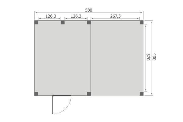 Grote foto overkapping base serie 4 douglas 600 x 400 cm tuin en terras tuinhuisjes en blokhutten