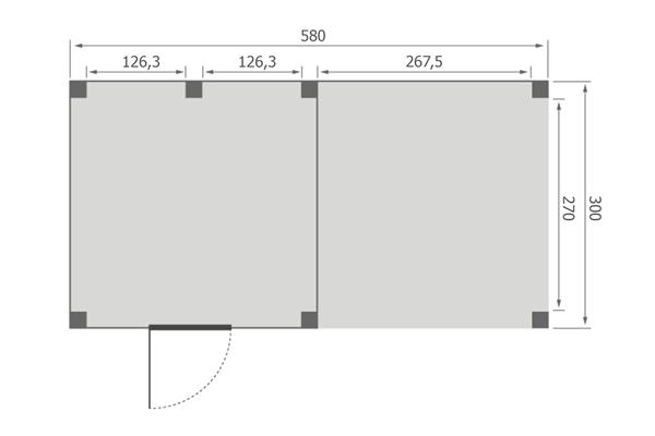 Grote foto overkapping base serie 4 douglas 600 x 300 cm tuin en terras tuinhuisjes en blokhutten
