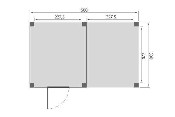 Grote foto overkapping base serie 4 douglas 500 x 300 cm tuin en terras tuinhuisjes en blokhutten