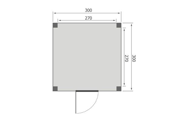 Grote foto overkapping base serie 4 douglas 300 x 300 cm tuin en terras tuinhuisjes en blokhutten