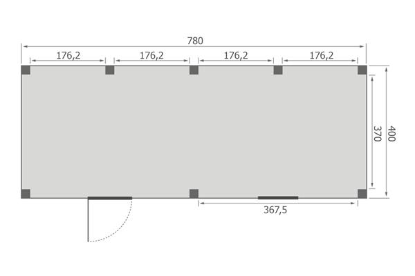 Grote foto overkapping base serie 5 douglas 800 x 400 cm tuin en terras tuinhuisjes en blokhutten