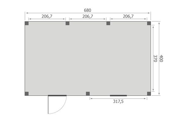 Grote foto overkapping base serie 5 douglas 700 x 400 cm tuin en terras tuinhuisjes en blokhutten