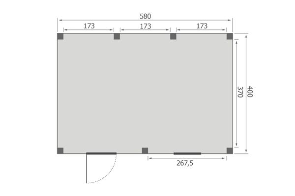 Grote foto overkapping base serie 5 douglas 600 x 400 cm tuin en terras tuinhuisjes en blokhutten