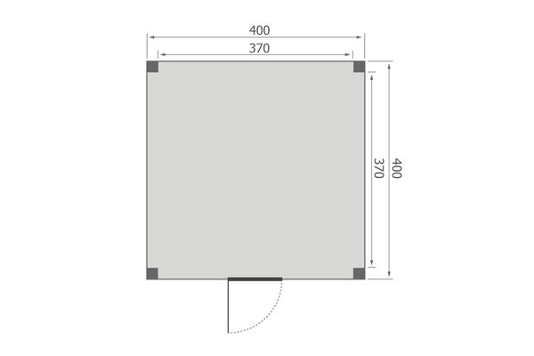 Grote foto overkapping base serie 5 douglas 400 x 400 cm tuin en terras tuinhuisjes en blokhutten