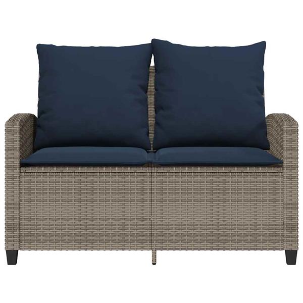 Grote foto vidaxl tuinbank 2 zits met kussens tafel poly rattan grijs tuin en terras tuinmeubelen