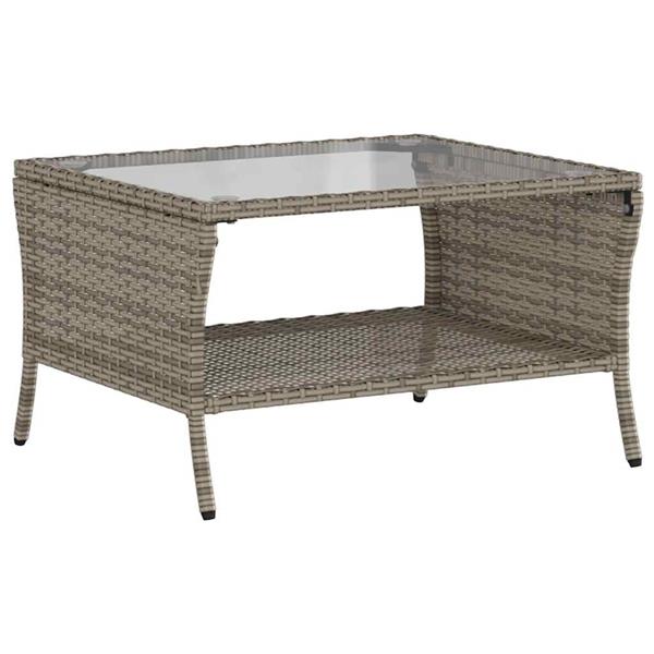 Grote foto vidaxl tuinbank 2 zits met kussens tafel poly rattan grijs tuin en terras tuinmeubelen