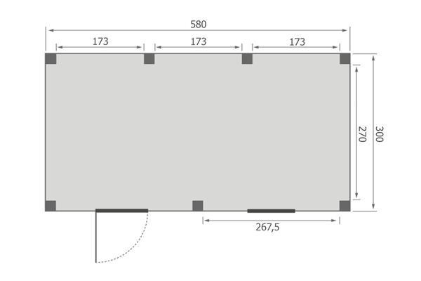 Grote foto overkapping base serie 5 douglas 600 x 300 cm tuin en terras tuinhuisjes en blokhutten