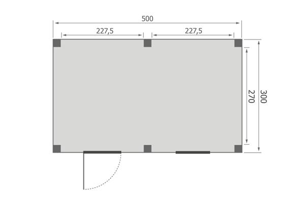 Grote foto overkapping base serie 5 douglas 500 x 300 cm tuin en terras tuinhuisjes en blokhutten