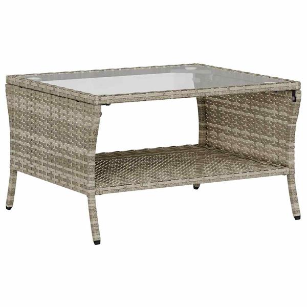 Grote foto vidaxl tuinbank 2 zits met kussens tafel poly rattan lichtgrijs tuin en terras tuinmeubelen