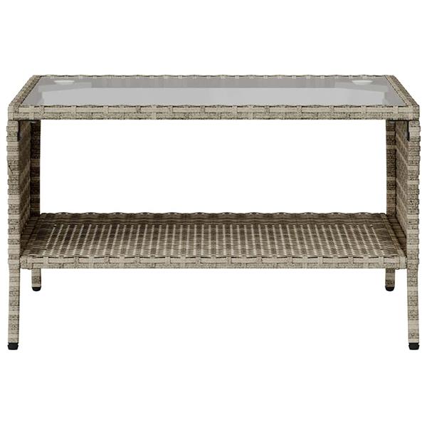 Grote foto vidaxl tuinbank 2 zits met kussens tafel poly rattan lichtgrijs tuin en terras tuinmeubelen