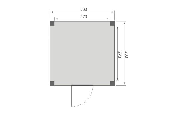 Grote foto overkapping base serie 5 douglas 300 x 300 cm tuin en terras tuinhuisjes en blokhutten