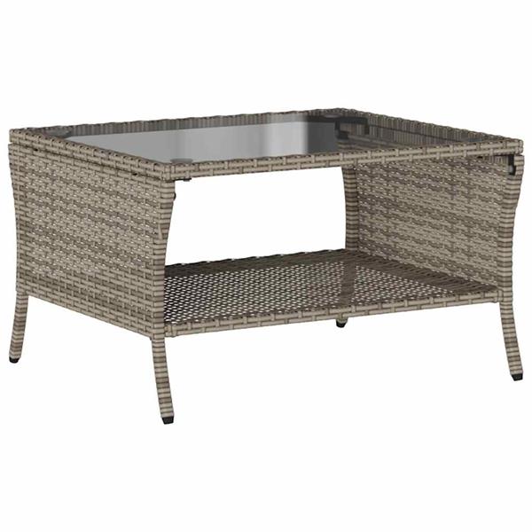 Grote foto vidaxl tuinbank 2 zits met kussens tafel poly rattan grijs tuin en terras tuinmeubelen