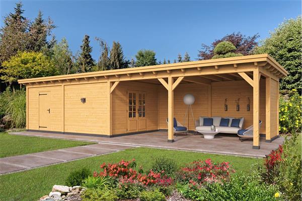 Grote foto overkapping plat dak odense xl type 12 tuin en terras tuinhuisjes en blokhutten