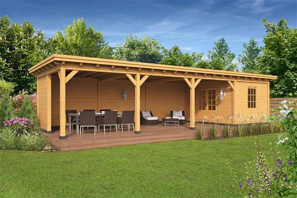 Grote foto overkapping plat dak odense xxl type 11 tuin en terras tuinhuisjes en blokhutten